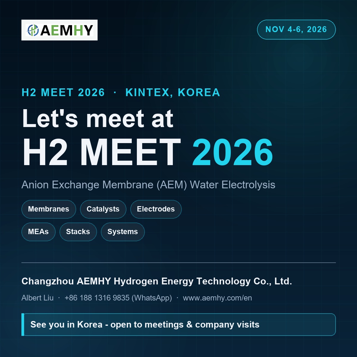 AEMHY CEO Albert Liu to Attend H2 MEET 2026